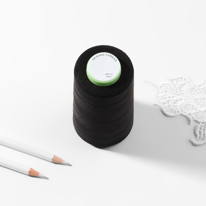 Нитки 40/2, 3100 м, цвет чёрный №1325 Нитки 40/2, 3100 м, цвет чёрный №1325