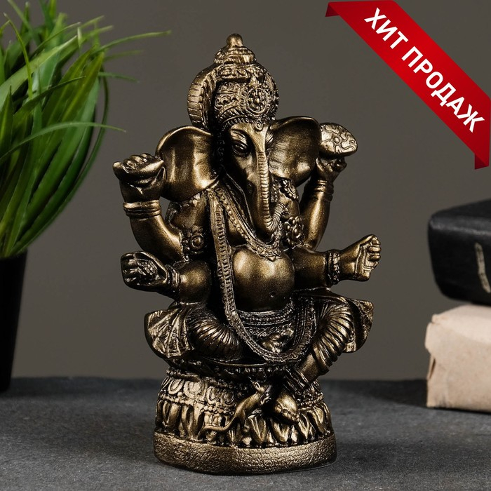 Фигура  Фигура "Ганеша" бронза,  7х17х12см