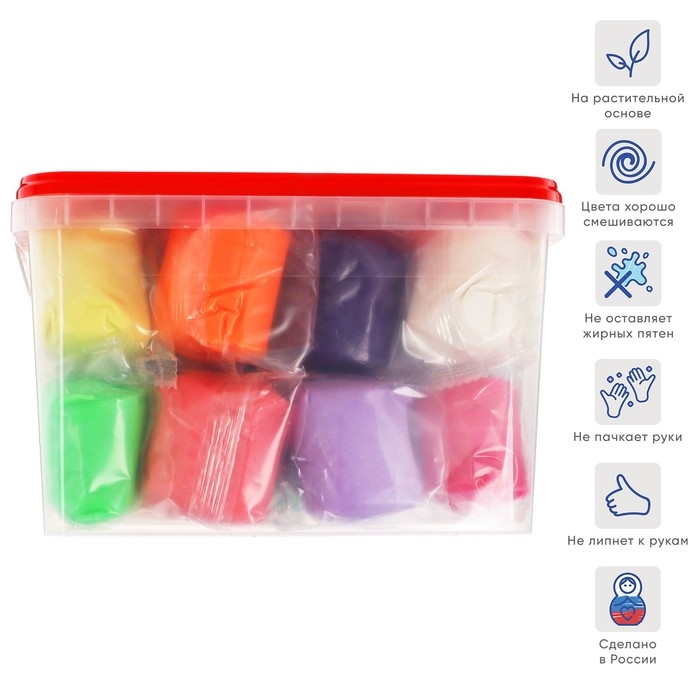 Тесто для лепки, 25 цветов, 1500 г,  Тесто для лепки, 25 цветов, 1500 г, "Игротека", в пластиковом контейнере, аксессуары в ПОДАРОК