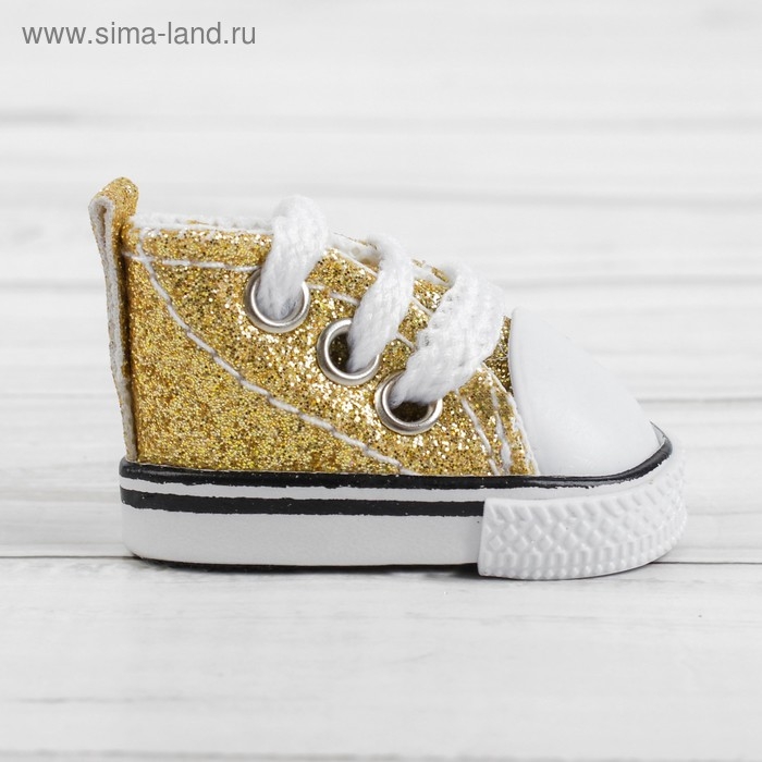 Кеды для кукол «Блёстки», длина подошвы: 5 см, цвет золотой