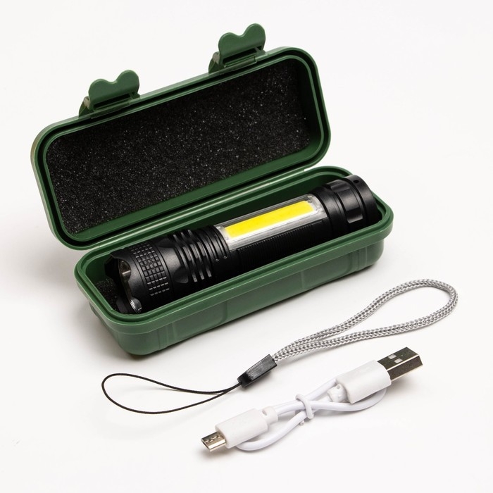 Фонарь ручной аккумуляторный, 400 мАч, 1 Вт, LED, COB, 3 режима Фонарь ручной аккумуляторный, 400 мАч, 1 Вт, LED, COB, 3 режима