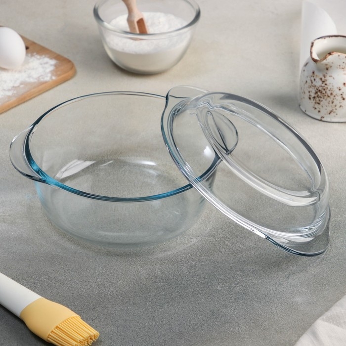 Кастрюля из жаропрочного стекла для запекания Borcam, 1,5 л, с крышкой Кастрюля из жаропрочного стекла для запекания Borcam, 1,5 л, с крышкой