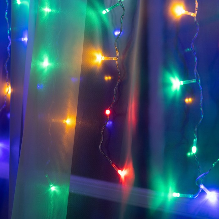 Гирлянда «Занавес» 1.5 × 1 м, IP20, прозрачная нить, 180 LED, свечение мульти, 8 режимов, 220 В Гирлянда «Занавес» 1.5 × 1 м, IP20, прозрачная нить, 180 LED, свечение мульти, 8 режимов, 220 В