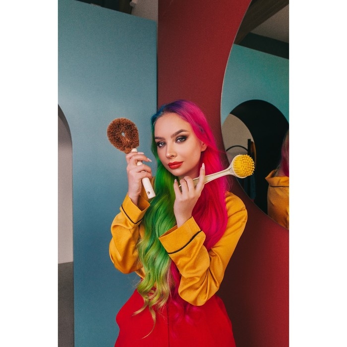 Щётка для чистки посуды Доляна, 8×4,5×23 см, щетина кокос, деревянная ручка Щётка для чистки посуды Доляна, 8×4,5×23 см, щетина кокос, деревянная ручка