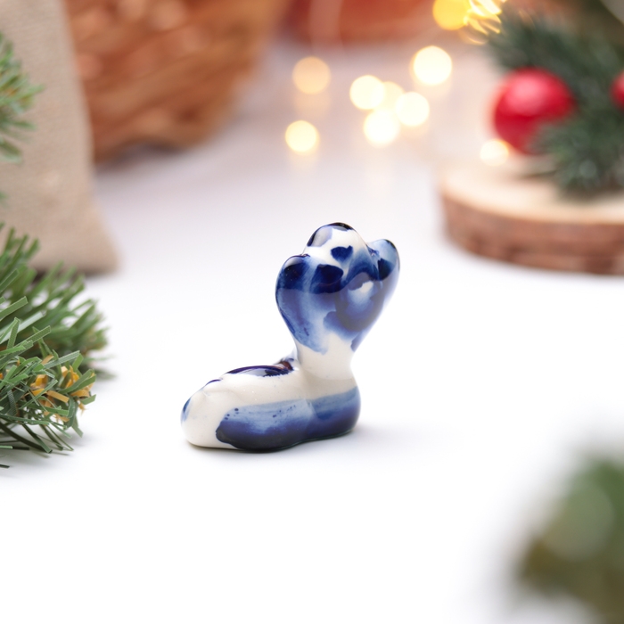 Новый год. Сувенир символ года 2025 Новый год. Сувенир символ года 2025 "Змея Зоя", гжель, 5,5 см