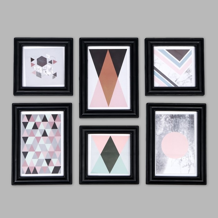 Фоторамка на 6 фото 10х10, 10х15 см "Коллаж" чёрная набор 6 шт 25х33,5х8 см