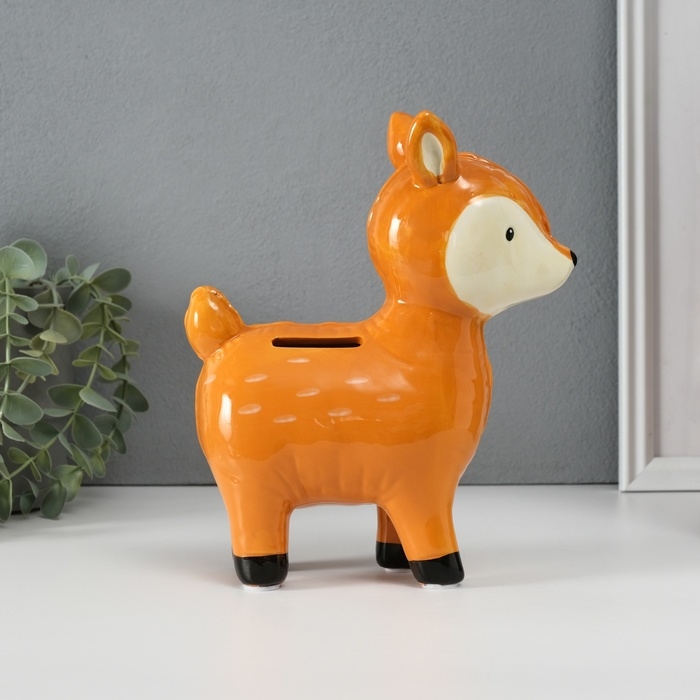 Копилка керамика  Копилка керамика "Оленёнок-шарик" 6,9х16,9х20,5 см