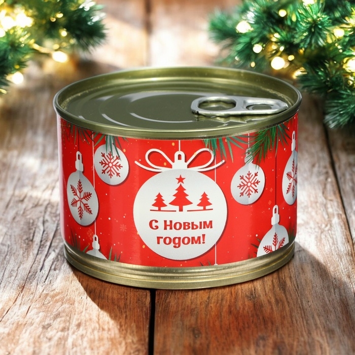 Новый год. Мармеладные бобы  Новый год. Мармеладные бобы "Ёлочные шары", в консервной банке, 100 г