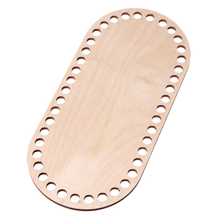 Донышко для вязания, овал с параллельными сторонами — 22 × 10,2 см, хдф 3 мм, белый