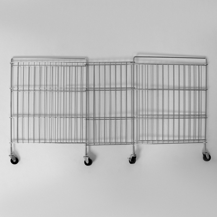 Корзина-накопитель складная, на колесах, 1 полка, 50×80×70см, цвет хром Корзина-накопитель складная, на колесах, 1 полка, 50×80×70см, цвет хром