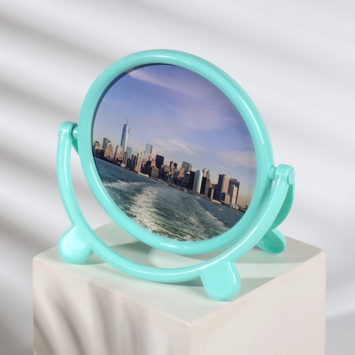 Зеркало настольное «Круг», с рамкой под фотографию, d зеркальной поверхности 13,5 см, цвет МИКС Зеркало настольное «Круг», с рамкой под фотографию, d зеркальной поверхности 13,5 см, цвет МИКС