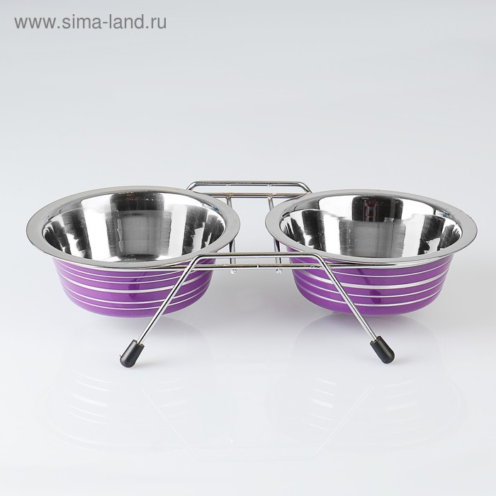 Набор из 2 цветных мисок на подставке, 2 х 350 мл Набор из 2 цветных мисок на подставке, 2 х 350 мл