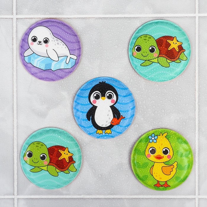 Мемо-игра: развивающие наклейки - присоски многоразовые для игры в ванной «Забавные животные», найди пару, 6 пар, 12 стикеров EVA, Крошка Я Мемо-игра: развивающие наклейки - присоски многоразовые для игры в ванной «Забавные животные», найди пару, 6 пар, 12 стикеров EVA, Крошка Я