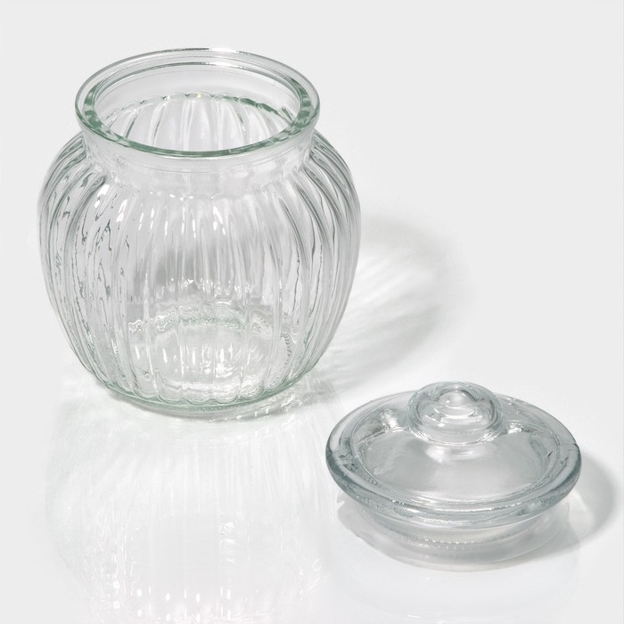 Банка стеклянная для сыпучих продуктов «Рея», 500 мл, 12×14 см Банка стеклянная для сыпучих продуктов «Рея», 500 мл, 12×14 см