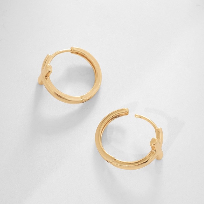 Серьги-кольца XUPING круглый крест, цвет золото, d=2 см Серьги-кольца XUPING круглый крест, цвет золото, d=2 см