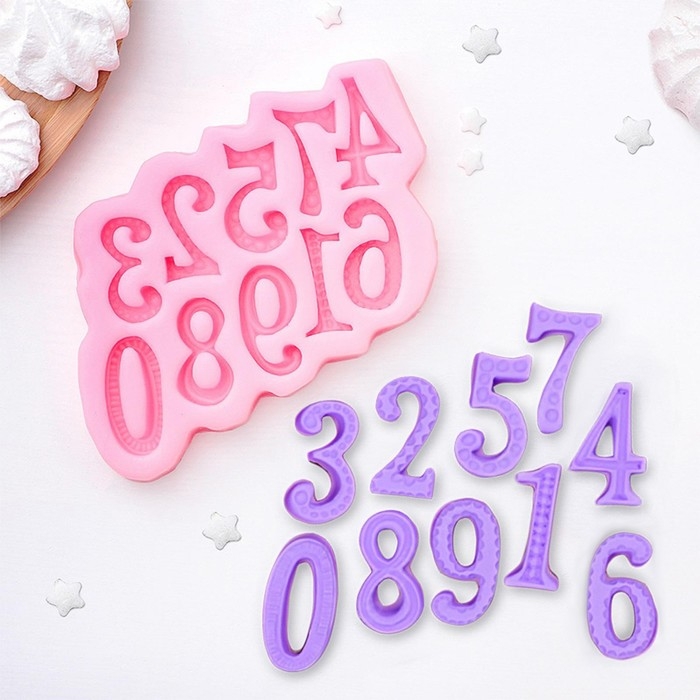 Молд «Цифры», силикон, 15×10 см, цвет МИКС Молд «Цифры», силикон, 15×10 см, цвет МИКС