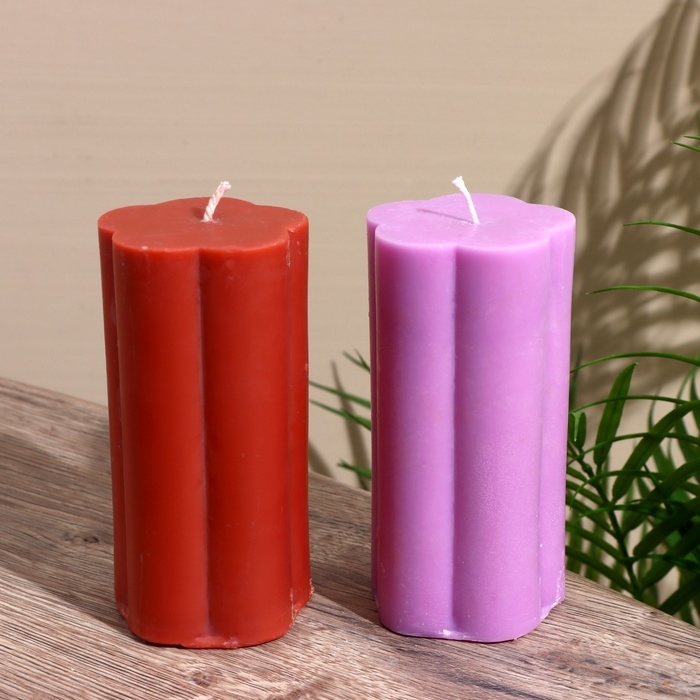 Свеча  Свеча "Цветок" 6х6х12 см, соевый воск МИКС