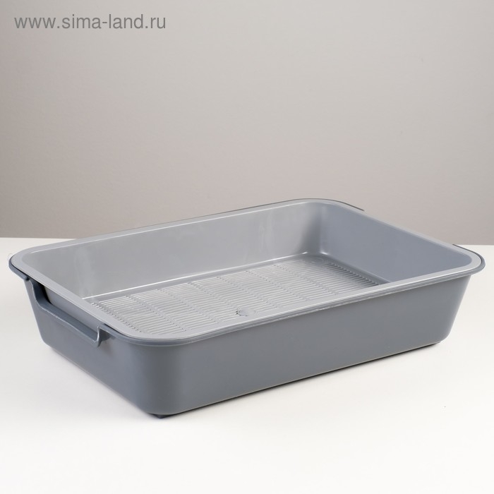 Туалет с сеткой Туалет с сеткой "Белла" для кошек, 37 х 27 х 8 см, серый