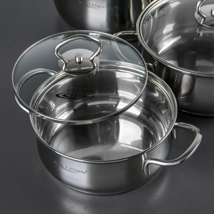 Набор кастрюль «Лира», 3 предмета: 1,6 л, 2,2 л, 3,2 л, стеклянные крышки, капсульное дно, индукция Набор кастрюль «Лира», 3 предмета: 1,6 л, 2,2 л, 3,2 л, стеклянные крышки, капсульное дно, индукция