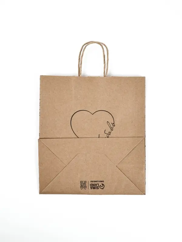 Пакет подарочный крафтовый «Сердце», 22 х 25 х 12 см