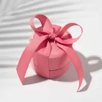 Футляр под серьги, кольцо &laquo;Сюрприз&raquo;, корейский бархат, 5.8&times;5.3 см, светло-розовый