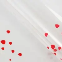 Пленка для декора и флористики, прозрачная «Сердечки», лист 1 шт., 60×60 см