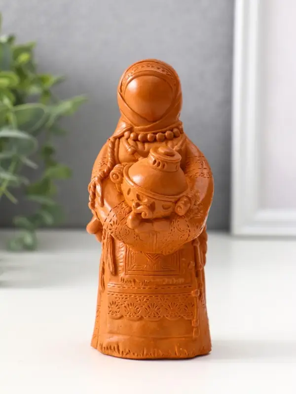Фигура «Берегиня Дуняша», 13×6×6 см, красная глина