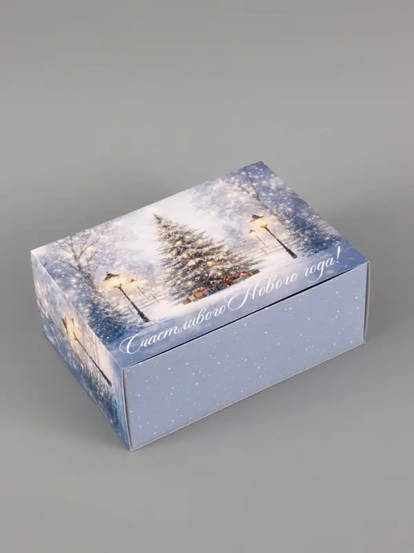 Коробка подарочная самосборная &laquo;Новогодняя елочка&raquo;, 25&times;18&times;10 см