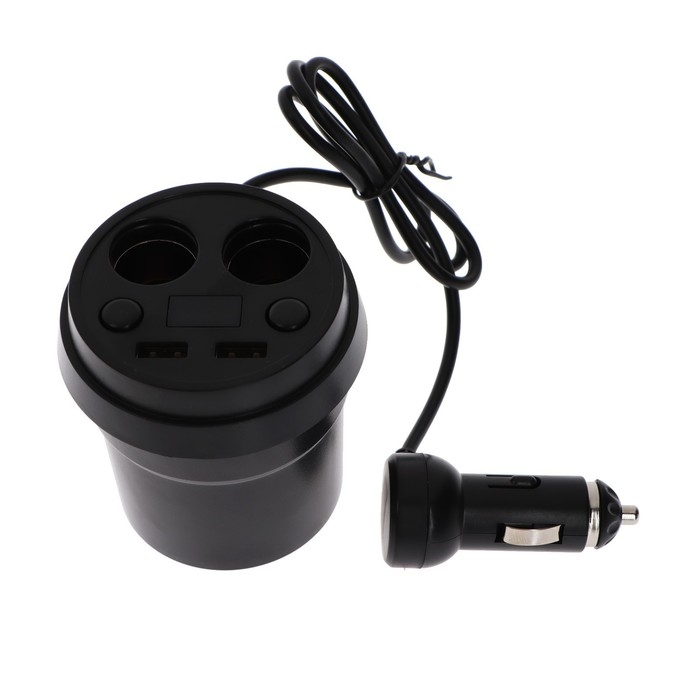 Разветвитель прикуривателя, вольтметр, 2 USB, 2 выхода, провод 50 см Разветвитель прикуривателя, вольтметр, 2 USB, 2 выхода, провод 50 см