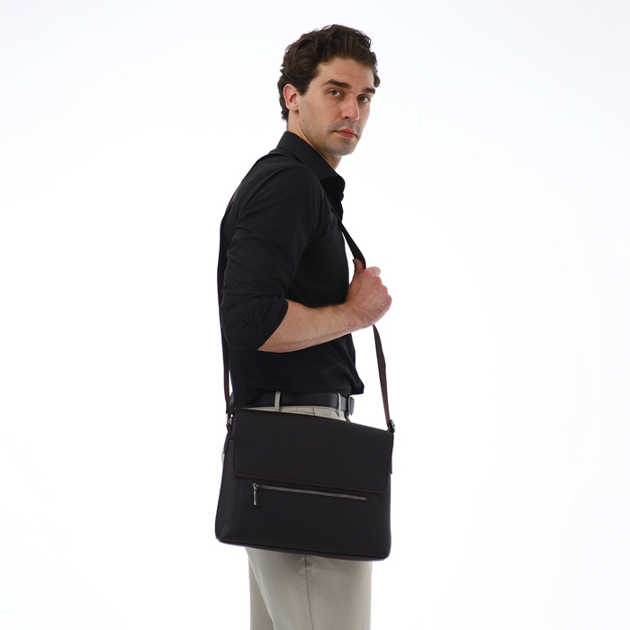 Сумка мужская деловая TEXTURA, длинный ремень, цвет коричневый Сумка мужская деловая TEXTURA, длинный ремень, цвет коричневый