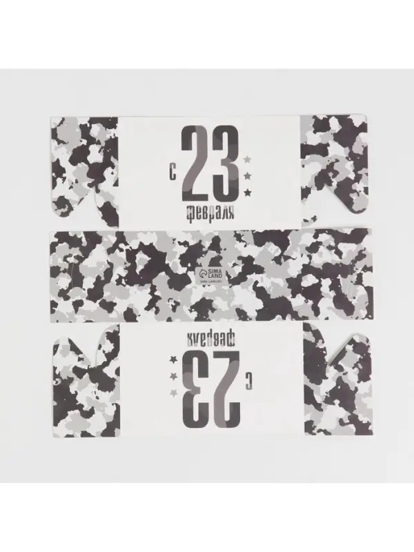 Коробка для капкейков, кондитерская упаковка с пластиковой крышкой, 2 ячейки, &laquo;23 февраля&raquo;, 16&times;8&times;10 см