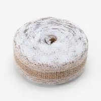 Лента холщовая &laquo;Кружево&raquo;, 37 мм, 4.5&plusmn;0.5 м, белая