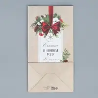 Пакет подарочный без ручек «Все желания сбудутся», 10×19.5×7 см, Новый год