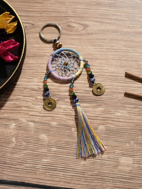 Брелок Брелок "Ловец снов" 4х15 см. разноцветный