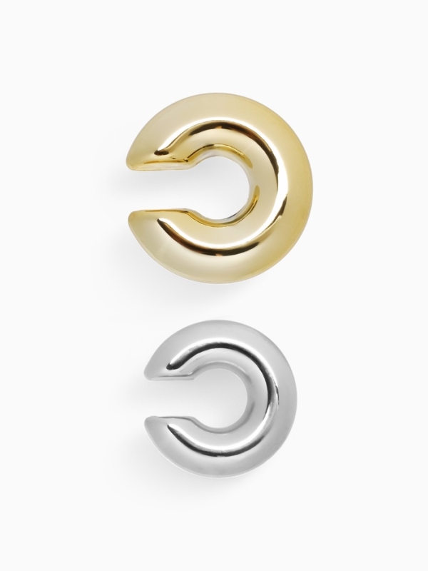 Серьги «Каффы» набор 2 шт, бублики, цвет серебро с золотом