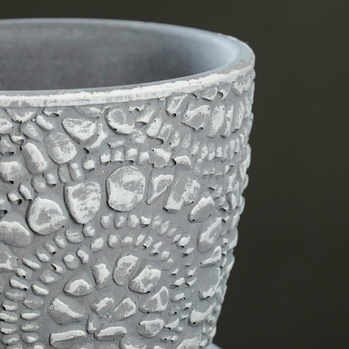 Горшок Горшок "Камешки" серый бутон №3 2,15л