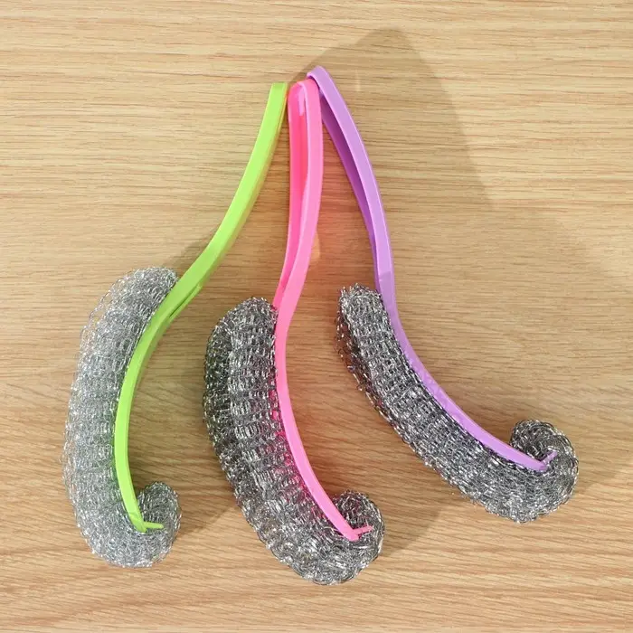 Губка для посуды Доляна, с ручкой, металлическая, 24×5×5 см, МИКС Губка для посуды Доляна, с ручкой, металлическая, 24×5×5 см, МИКС