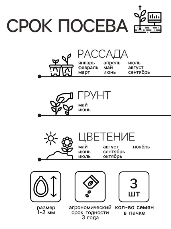 Семена комнатных цветов Пеларгония &laquo;Горизонт Пьюр Вайт&raquo;, 3 шт., &laquo;Семена Алтая&raquo;