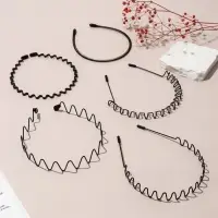 Ободок для волос "Амелия" (набор 5 шт) геометрия, чёрный