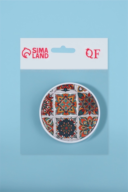 Зеркало складное «Витраж», d = 7,3 см, цвет оранжевый