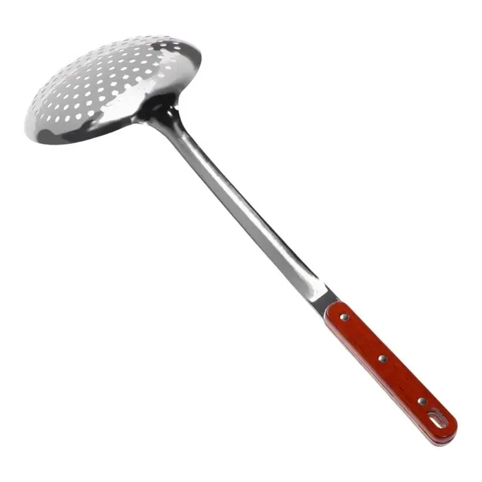 Шумовка для казана Шафран, 43 см, диаметр 16 см, узбекская, с деревянной ручкой, металл