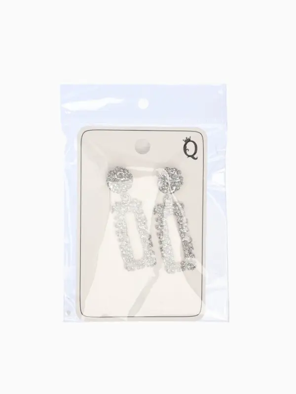 Серьги металл &laquo;Карибы&raquo;, прямоугольные, цвет серебро