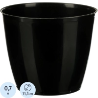 Горшок для рассады многоразовый с дренаж.отверстиями 0,7л,черн IG6052ЧР-ЛМ