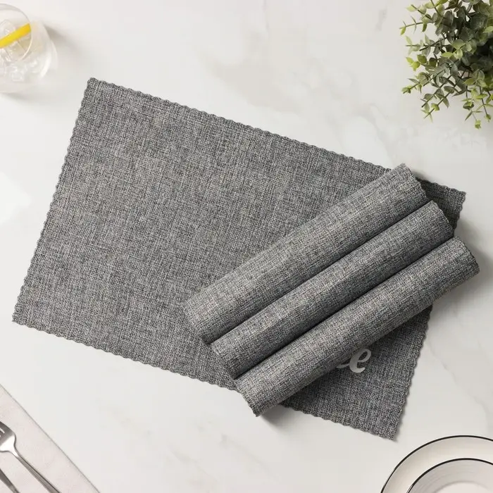 Салфетки сервировочные на стол Доляна Coffee, 4 шт., 44&times;29 см, серые