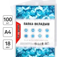 Файл - вкладыш Calligrata, А4, глянцевый, вертикальный, 100 штук, эконом