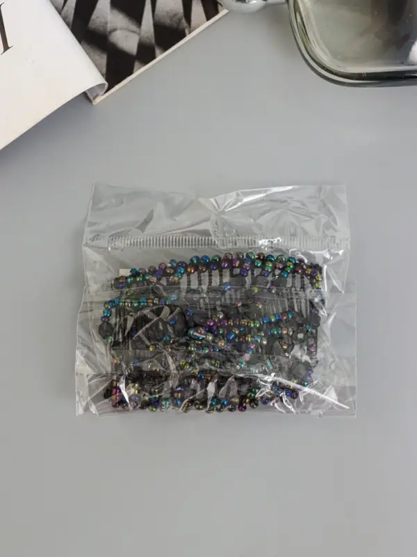 Зажим для волос &laquo;Сетка&raquo;, шарики грани, 9.5 см, чёрный