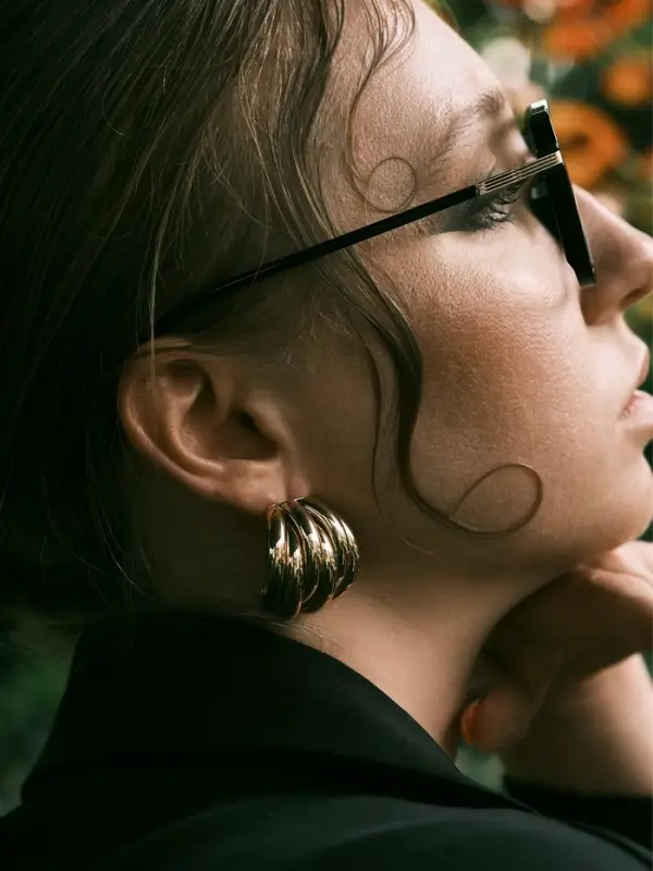 Серьги металл &laquo;Кольца&raquo;, 6 рядов, тренд, цвет золото