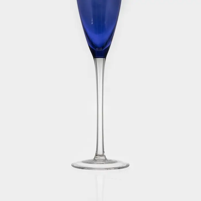 Бокал для шампанского Magistro &laquo;Иллюзия&raquo;, 160 мл, 5.5&times;27.5 см, стекло, синий