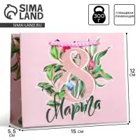Пакет подарочный ламинированный, упаковка, &laquo;8 марта&raquo;, S 12&times;15&times;5.5 см