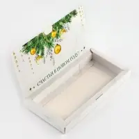 Коробка для шоколада с местом для денег «Счастья в Новом году», 20 х 2 х 10 см